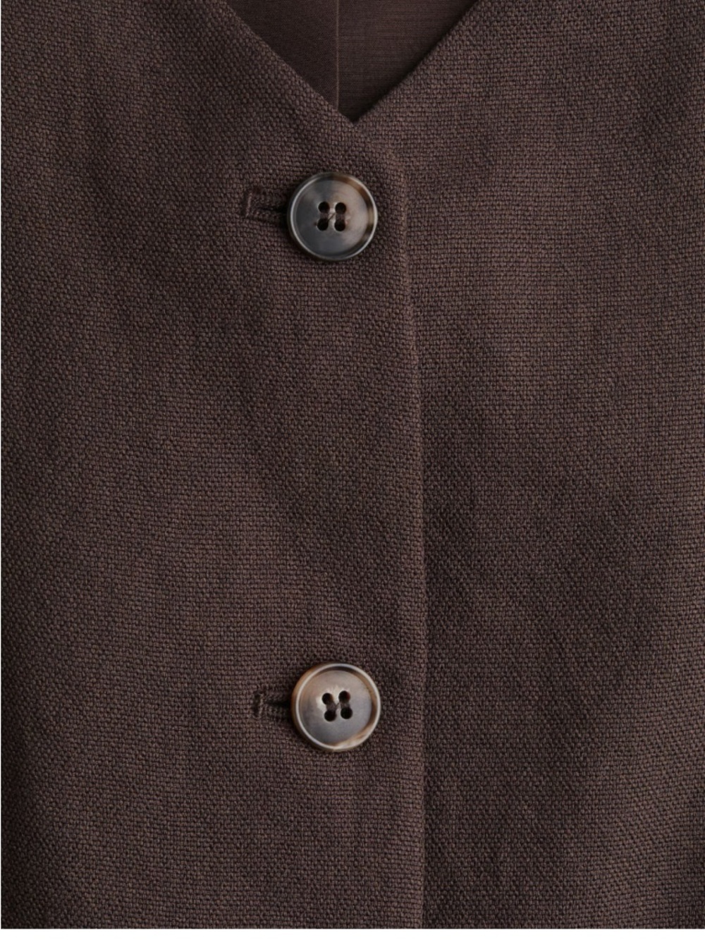 Dark Brown Button-Front Vest - Picture 6 of 7